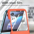 thumbnail image 3 of Compatible with Motorola Razr Plus 2023 Razr+ Case and Tempered Glass Screen Protector Back Bumper Metal Ring Holder Stand Kickstand Cell Phone Cover for Moto Razr 40 Ultra Women Men Orange, 3 of 9
