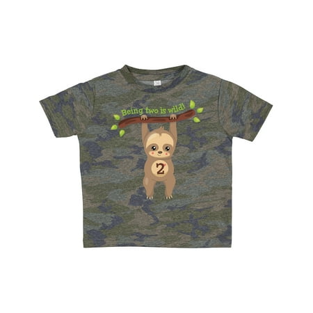 

Inktastic Cute Sloth 2nd Birthday Gift Toddler Boy or Toddler Girl T-Shirt