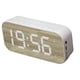 thumbnail image 2 of Reloj despertador digital con altavoz Bluetooth y espejo con pantalla digital para dormitorio y oficina, color blanco, 2 of 12
