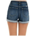 thumbnail image 3 of High Rise Jean Shorts for Women Casual Cuffed Denim Shorts Stretchy Folded Hem Straight Hot Short Jeans, 3 of 5