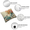 thumbnail image 4 of Nawypu  Blue Bicycle Pillows Decorative Throw Pillow Cover Vintage Watercolor Summer Flowers Bike Pillow Case Cushion Cover for Sofa Bed Living Room 20x20in, 4 of 6