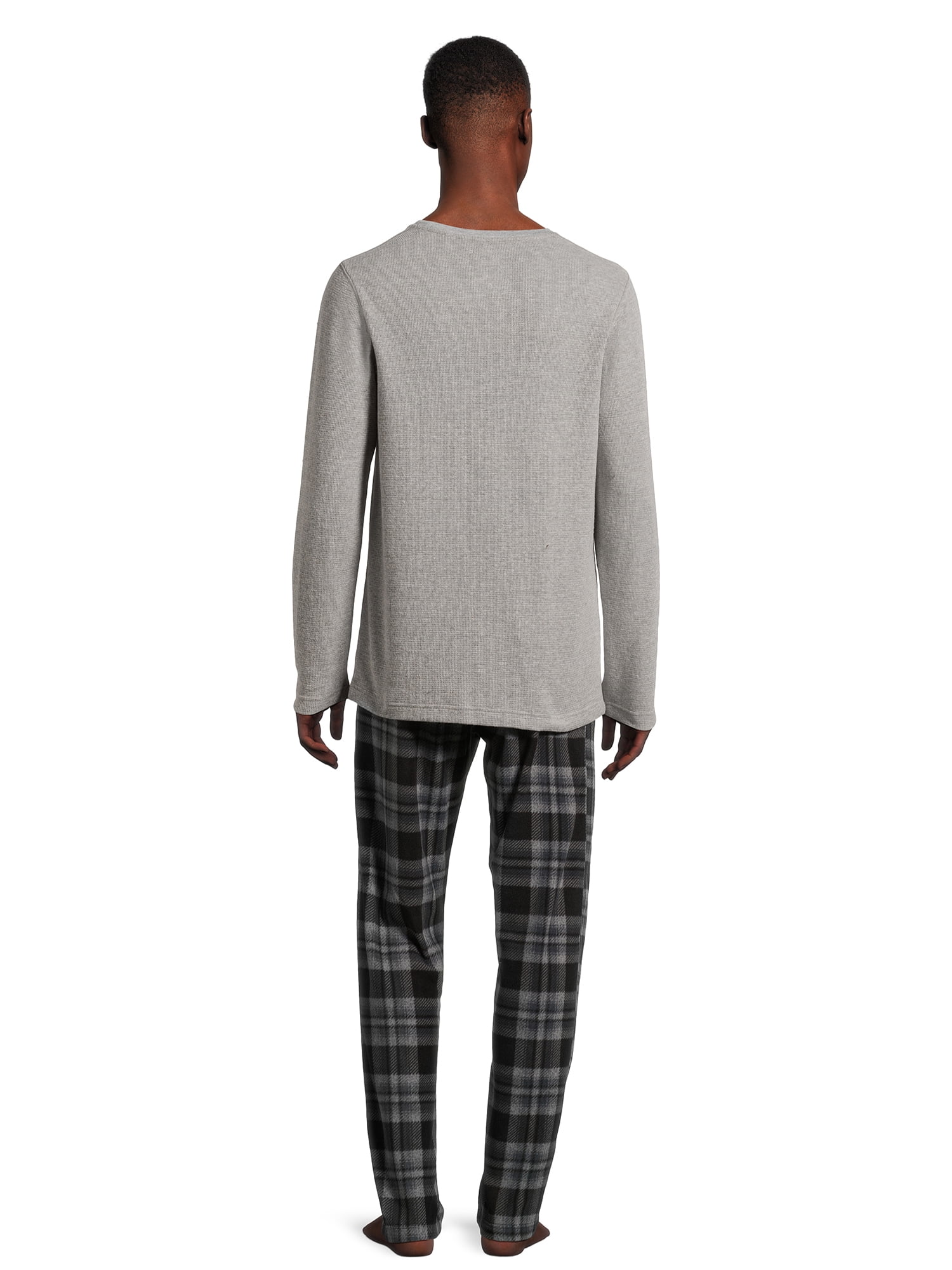 Hanes Men's and Big Men's Xtemp Crewneck and Cozy Microfleece Pants Pajama Set, 2-Piece, Sizes S-5XL