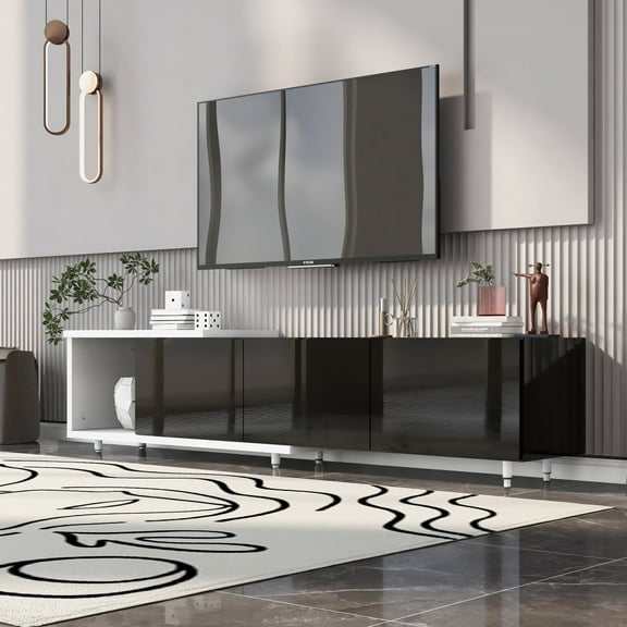 Toauuo Modern Extendable TV Cabinet (70.1''-100'') - Fits 80 Inch TVs, Stylish Living Room TV Stand