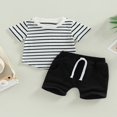 thumbnail image 3 of OUSITAID T-shirt à Manches Courtes à Manches Courtes avec Short à Taille Élastique pour Bébé, 3 of 9