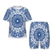 thumbnail image 1 of Balery Blue Watercolor Conjunto de Pijama Infantil de Manga Corta con Estampado – Ropa de Dormir de Algodón Suave-Large, 1 of 6