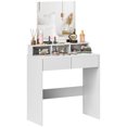 thumbnail image 1 of HOMCOM Makeup Vanity Desk with Mirror, Drawers, White, 1 of 9