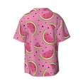 thumbnail image 5 of Salouo Watermelon Pattern Cuban Collar Shirts for Men Button-Down Shirt Men's Short Sleeve Shirts Hawaiian Shirts Casual Shirts -Medium, 5 of 6