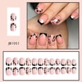 thumbnail image 2 of Uñas postizas KZBTRBT de 24 piezas, cortas, cuadradas, negras estilo francés, 2 of 7