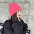 thumbnail image 2 of Knitted Beanies for Women Fisherman Beanie Roll Up Edge Bonnet Skull Cap Warm Bucket Hat Fall Winter Cap Ski Travel, 2 of 7