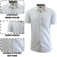thumbnail image 2 of Mens Slim Fit Short Sleeve Button Up Shirt (S- 2XL), 2 of 5