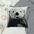 thumbnail image 2 of Shangniulu Cute Otter Throw Pillow Covers Super Soft Decorative Pillow Covers Animal Cushion Cover for Home Sofa Bedroom Decor 18X18 Inch (Black Otter), 2 of 5