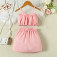 thumbnail image 4 of ZACPNCV Toddler Girl's 2 Piece Summer Outfits Striped Sleeveless Top and Shorts Sets Pink 1-2 Years, 4 of 9