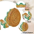 thumbnail image 4 of 40mm Width Golden Lace Trim with Green Side Metallic Braid Trim 9m/9.84 Yards Flower Polyester Ribbon with Sequins Garment Accessories for DIY Vintage Decoration Sewing Skirt Costume Gown, 4 of 9