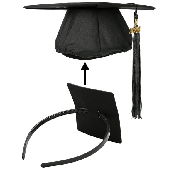PUMIER Graduation Cap Headband Secure Anti-Fall Clip - Keeps Hairstyle Intact, Comfortable for Graduates & Students, Lightweight Hat Accessory (Cap Not Included)