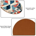 thumbnail image 5 of Geometric Cube Set of 6 Cool Round Microfiber Leather Coasters, 11x11 cm/4.3x4.3 in, Stylish Drink Mats for Home and Office Decor, 5 of 6