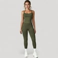 thumbnail image 2 of Women's Fitted Stretch Camisole Tank Top with Square Neckline and Thin Shoulder Straps - X Large, Olive Green, 2 of 6