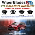 thumbnail image 2 of 2023 Toyota Sienna Beam Wiper Blades Wipers w/1yr Warranty (Set of 3) w/Rear Wiper (WiperBladesUSA), 2 of 5