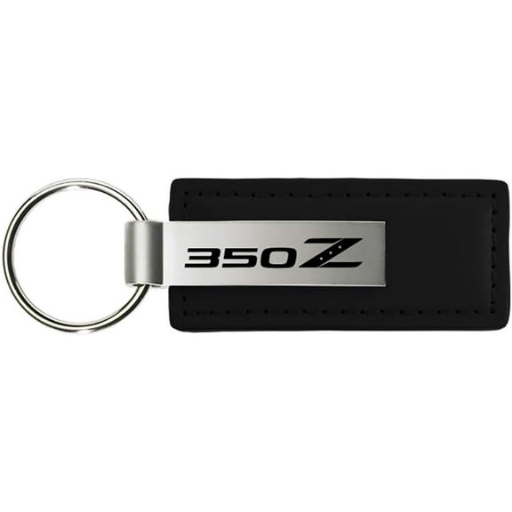 Au-TOMOTIVE GOLD Compatible Keychain and Keyring for Nissan 350z [KC1540.350] - Premium Black Leather