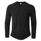 thumbnail image 5 of Amzcrzy Sudadera Para Hombre, Informal Y Moderna, De Color Liso, Con Cuello Redondo, Botones Y Bloques De Color, Color Negro, Talla 2Xl, 5 of 6