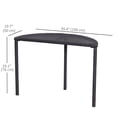 thumbnail image 3 of Outsunny Half Round Side Table, Rattan Coffee Table with Metal Frame Black, 3 of 10