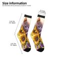 thumbnail image 2 of Honeii Daisy Sunflower Lazy Cat Print Children's Colorful Socks,Unisex Kids and Toddlers' Cushioned Sock,Kids Athletic Crew Socks,for Everyday Wear and Sports, 2 of 5