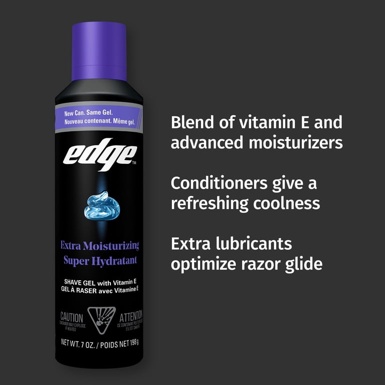 lubricating shaving gel Edge Extra Moisturizing Shave Gel with Vitamin E, Hydrating Shaving Gel for  Smooth Razor Glide and Skin Comfort, 7 oz