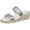 Silver, variant on Espadrilles for Women Braided Band Open Toe Wedge Sandals Comfy Footbed Slip on Backless Platform Heels Summer Slides Gold Size 8