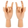 thumbnail image 1 of Unique Bargains 10' Wooden Hand Model, Artist Mannequin Right and Left Hand Model Flexible Movable Manikin Jointed Figure 2Pack, 1 of 6