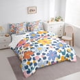 thumbnail image 3 of Manfei Groovy Floral Flowers Bedding Comforter Set 7-Piece for Boys Girls,Spring Garden King Bedding Sets,Polka Dots Ultra Soft Bed Sheets,Luxury Bedroom Decor,Reversible, 3 of 8