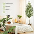 thumbnail image 7 of Artificial Olive Tree, Faux Olive Tree Indoor Fake Silk Plant with Realistic Trunk, Leaves, Fruits and White Planter, Faux Potted Tree for Home Decor and Housewarming Gift, 1Pack/2Pack, 7 of 7