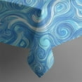 thumbnail image 5 of Blue White Tie Dye Swirl Pattern Square Tablecloth,Waterproof Square Table Cover,Wipeable Spillproof Washable Table Cover for Home Kitchen Party Decor 42"X42"(107x107cm), 5 of 6