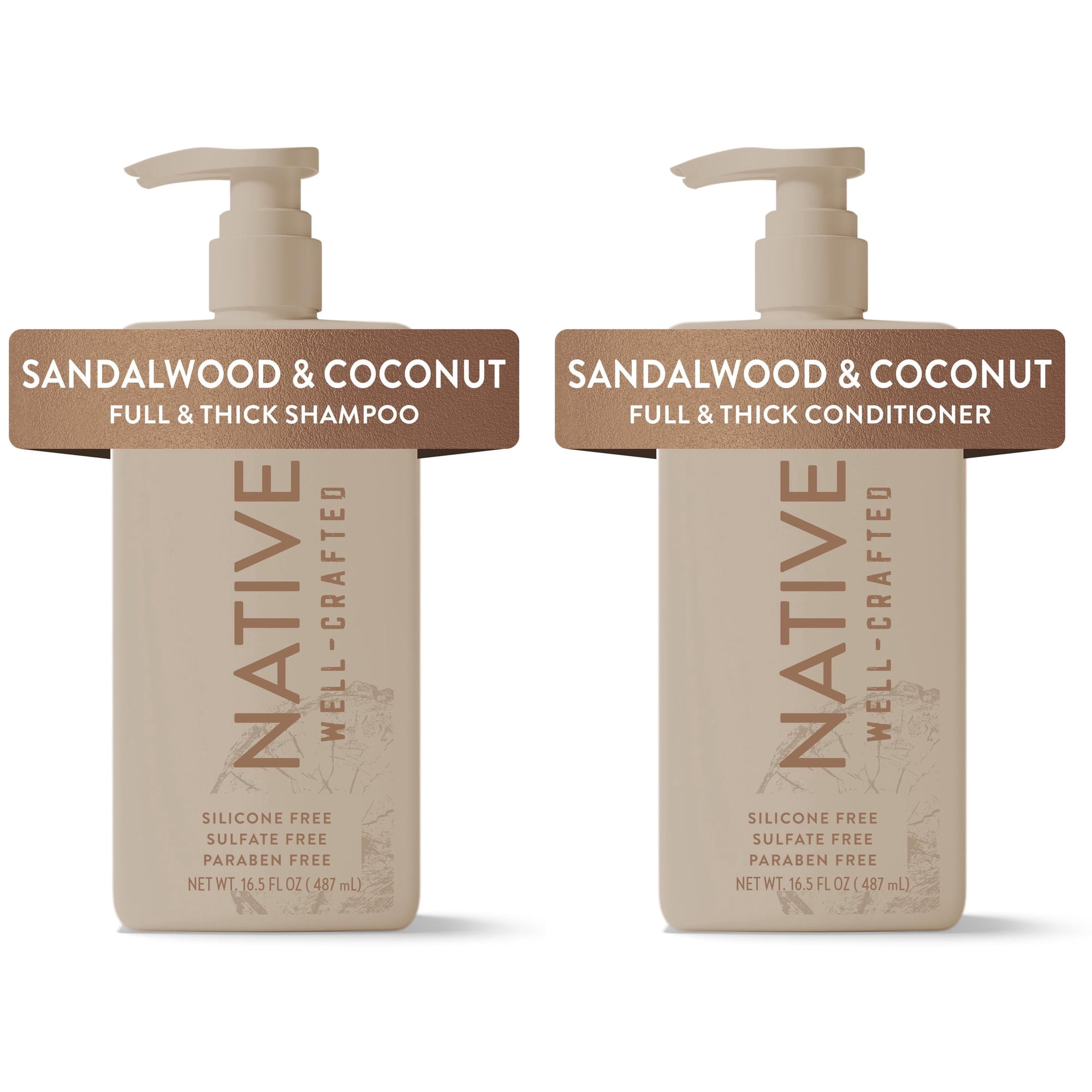 Native Full and Thick Sandalwood & Coconut Men s 16.5oz Shampoo & Conditioner Set