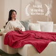 thumbnail image 3 of Bare Home Microplush Fleece Blanket - 300 GSM - Fuzzy Microfleece - Soft & Plush - Full/Queen, Red, 3 of 10