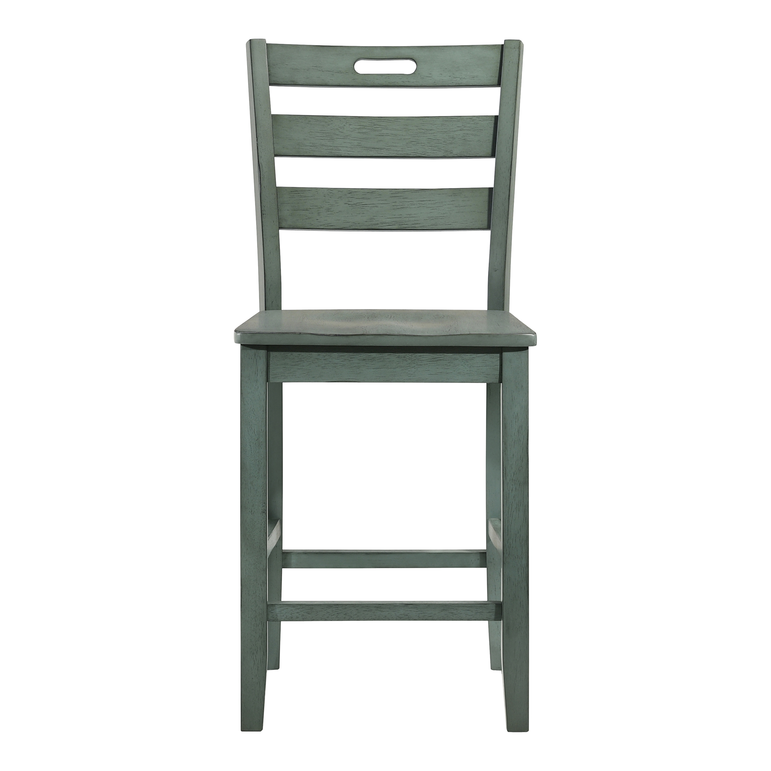 Furniture of America Moira Ladder Back Wood Antique Green Counter Height Chairs (Set of 2)