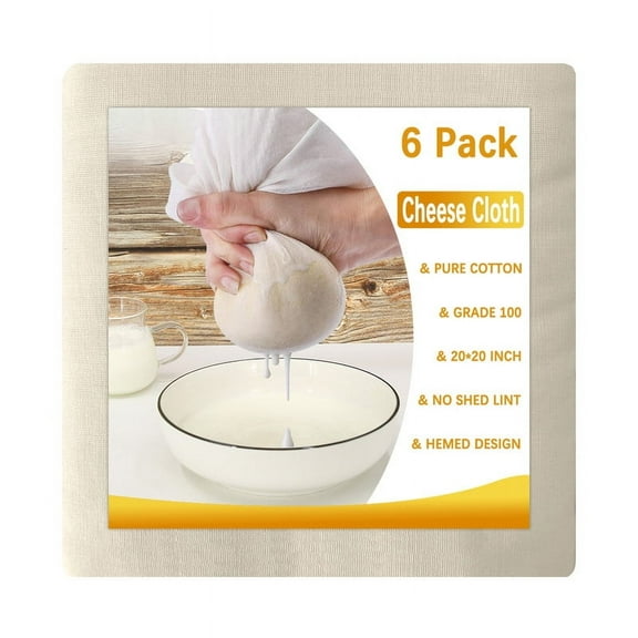 Soul Creat Cheesecloth for Cooking, Baking & Food Preparation 20x20 Inch Reusable Cotton Cheesecloth