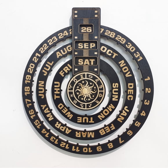 Crafts Permanent Calendars Home Decoration Pendant Laser Carving Wooden Wall Hanging Creativity Meditation