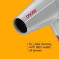 thumbnail image 5 of Conair Mid-Size Hair Dryer, 1875 Watts, 2 Heat & Speed Settings, with 2 Attachments, 5 of 10