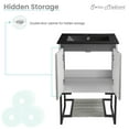 thumbnail image 3 of Marseille 24 in. Gray Oak Bathroom Vanity With Black, 3-Hole Ceramic Sink Top, 3 of 12