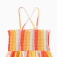 thumbnail image 5 of PatPat Girls Dresses Yellow Colorblock Stripe Smocked Slip Dress Sizes 5-12, 5 of 7