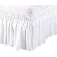 thumbnail image 2 of 600-TC Pima Cotton Universal Wrap Around Bed Skirt Twin XL (39" x 80") Size, Easy Fit 1-PC Bed Skirt Luxury Fabric 3 Sided Coverage 24" Drop Length, White, 2 of 5