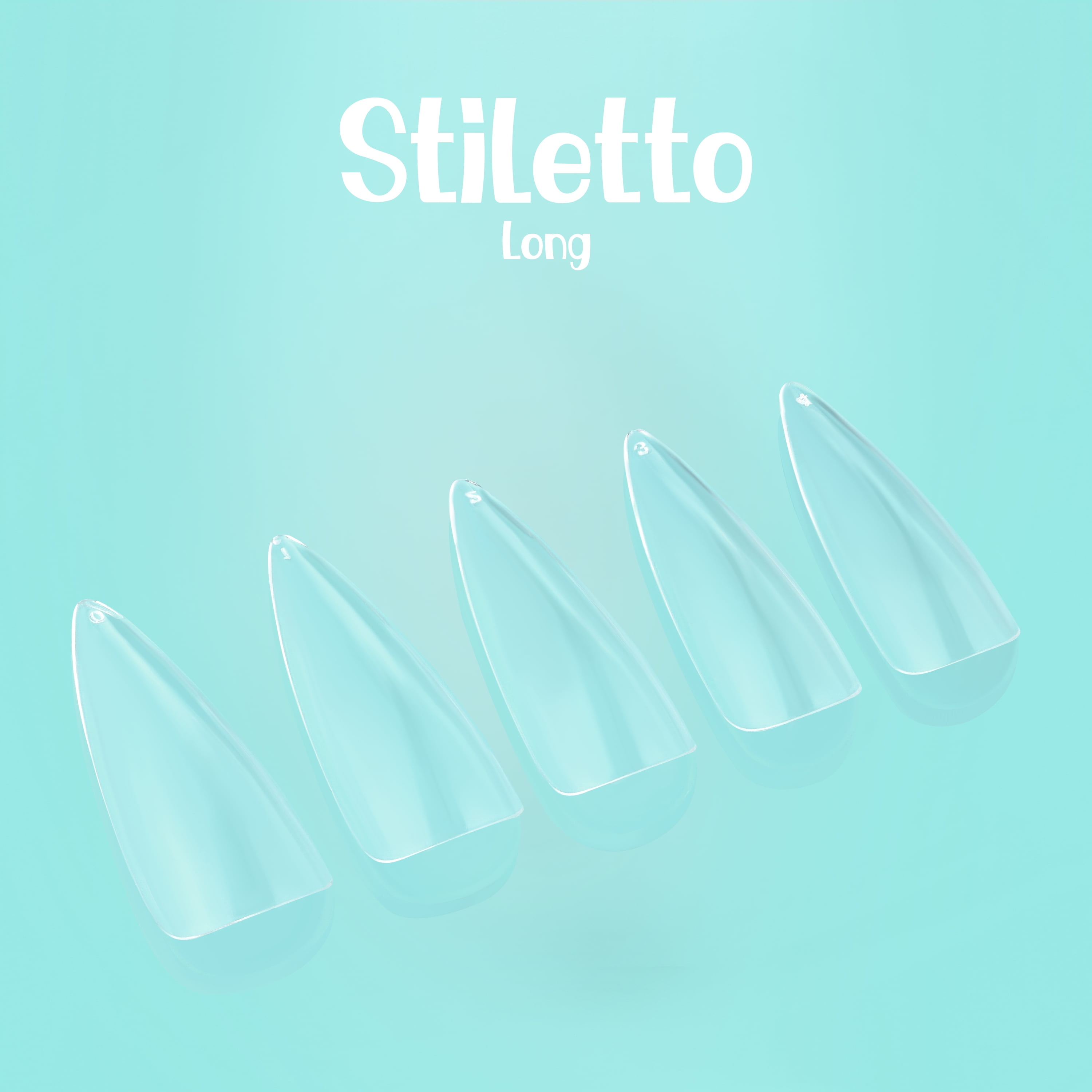 NABulous™ Clear Stiletto Long Soft Gel Nail Starter Kit | Professional Nail Kit | Long Length Full Cover Nail Tips | DIY Manicure Essentials (Stiletto Long)