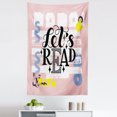 thumbnail image 1 of Book Tapestry, Calligraphic Lets Read Inspirational Words Printed in Pastel Colors, Fabric Wall Hanging Decor for Bedroom Living Room Dorm, 5 Sizes, Multicolor, by Ambesonne, 1 of 1