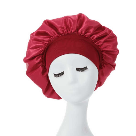 Satin Bonnet Silk Bonnet Hair Bonnet for Sleeping Satin Bonnet for Hair Bonnets for Women Silk Bonnet for Natural Hair(Wine red)