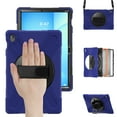 thumbnail image 2 of For Samsung Galaxy Tab S10 FE+ Case 13.1 inch SM-X620/SM-X626B, 360 Hand Strap, Shoulder Strap, Kickstand, Rugged Drop Protection, Navy Blue, 2 of 7