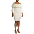 thumbnail image 3 of Ella Samani Women's Plus Size Off the Shoulder Bell Sleeve Dress, 3 of 6