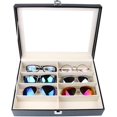 thumbnail image 4 of Estuche organizador y expositor para gafas de sol Eye Gear Vault: piel sintética resistente a la humedad, parte superior de acrílico transparente, estuche para guardar joyas y gafas de sol para, 4 of 6