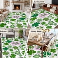 thumbnail image 5 of Large Area Rugs for Living Room Bedroom, St Patricks Day 5'x8' Rug Washable Carpet Runner Indoor Outdoor, Shamrock Grey Green Spring Modern Leaf Non Slip Floor Mats Rug for Kitchen, Bathroom, 5 of 8