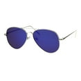 thumbnail image 2 of Retro Reflective Color Mirror Lens Metal Rim Officer Cop Sunglasses Silver Blue, 2 of 4