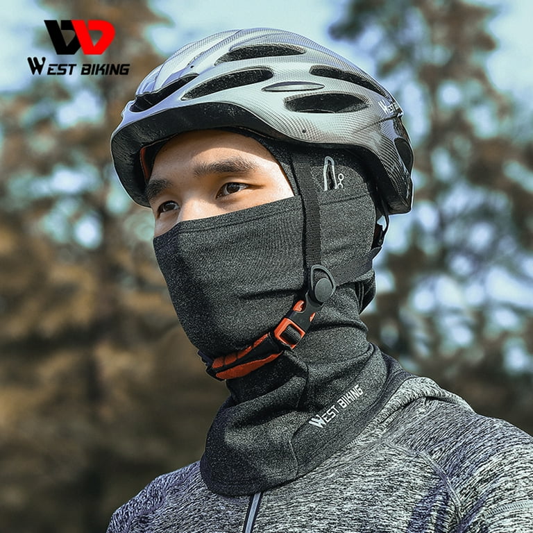 LoyGkgas New Fleece Head Face Mask Cover Cold Proof Helmet Liner Hood Cap for Cycling Grey