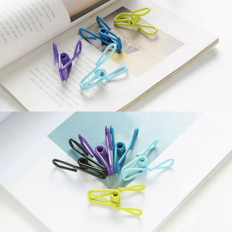 Clothesline Clips, Colorful Multipurpose Plastic-Coated Metal Clip